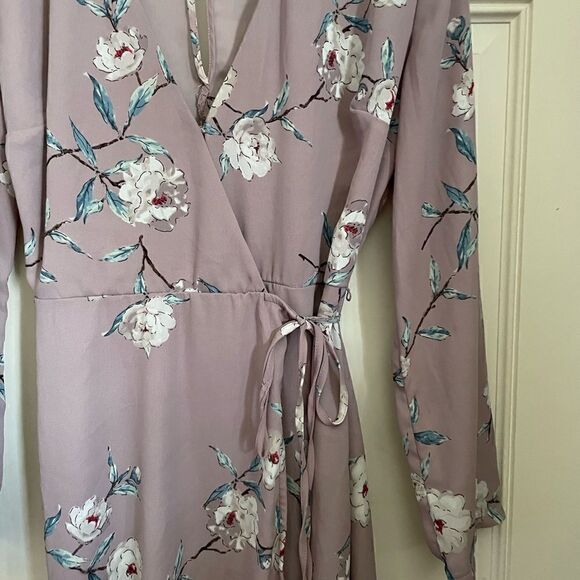 LUSH Mini Wrap Dress Purple Floral Cottagecore XS - Picture 3 of 11